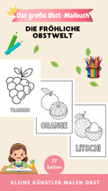 Süßes Obst-Malbuch für kleine Künstler – 22 Seiten PDF