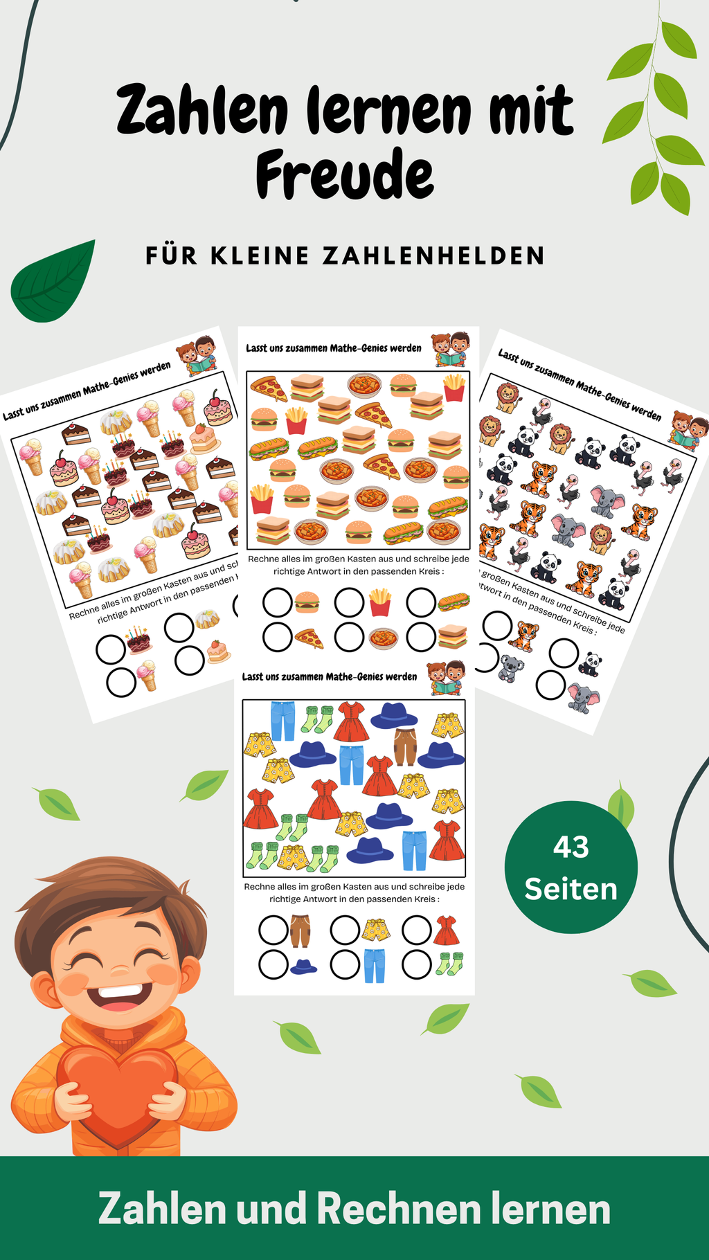 Mathe lernen mit Spaß – 43 Seiten Sofort-PDF für die Vorschule