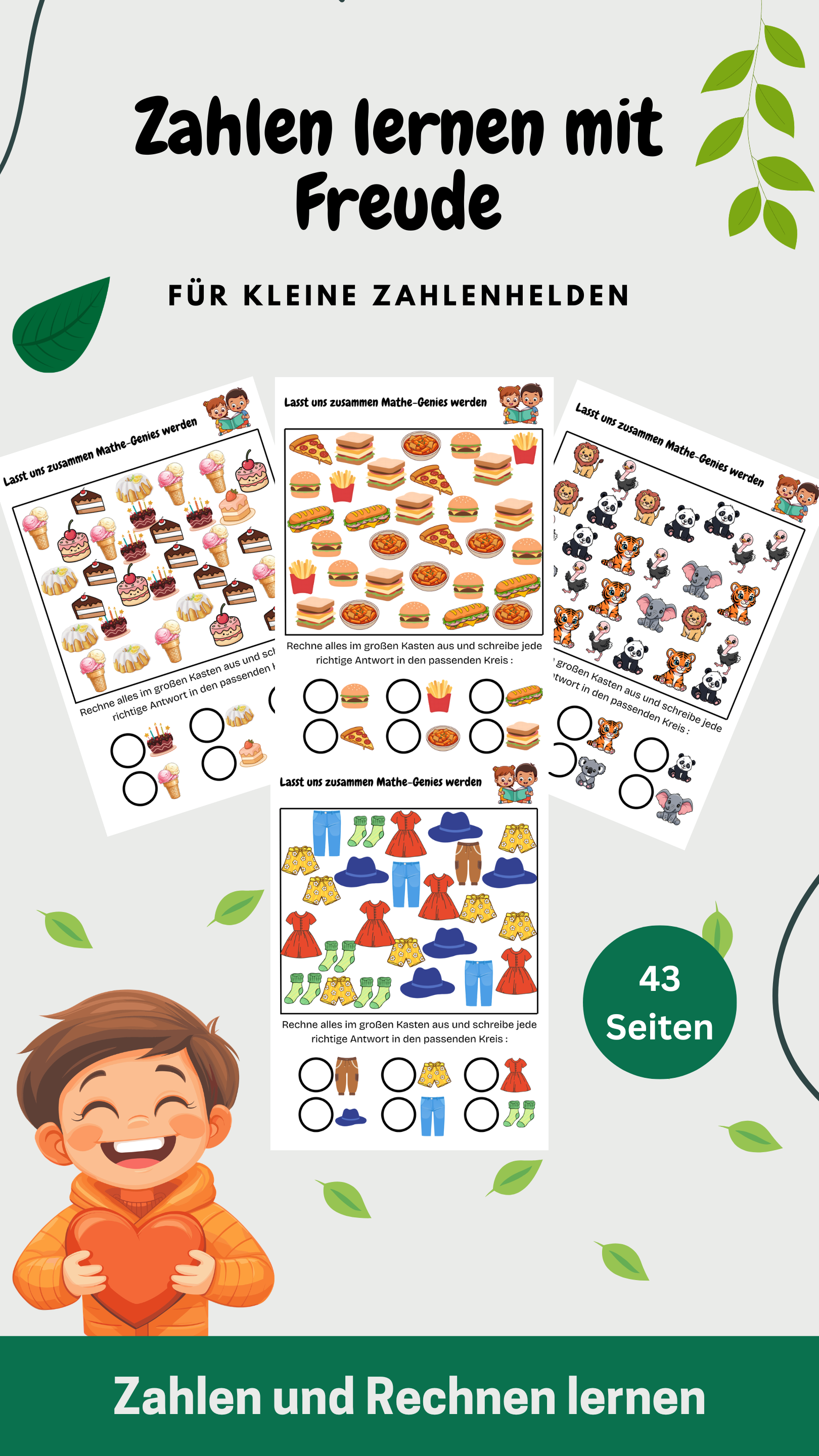 Mathe lernen mit Spaß – 43 Seiten Sofort-PDF für die Vorschule