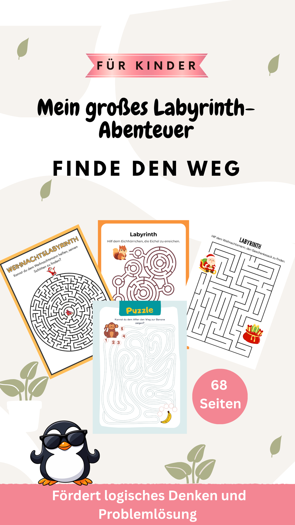 68 Seiten Maze-Magie: Bildschirmfrei & lehrreich