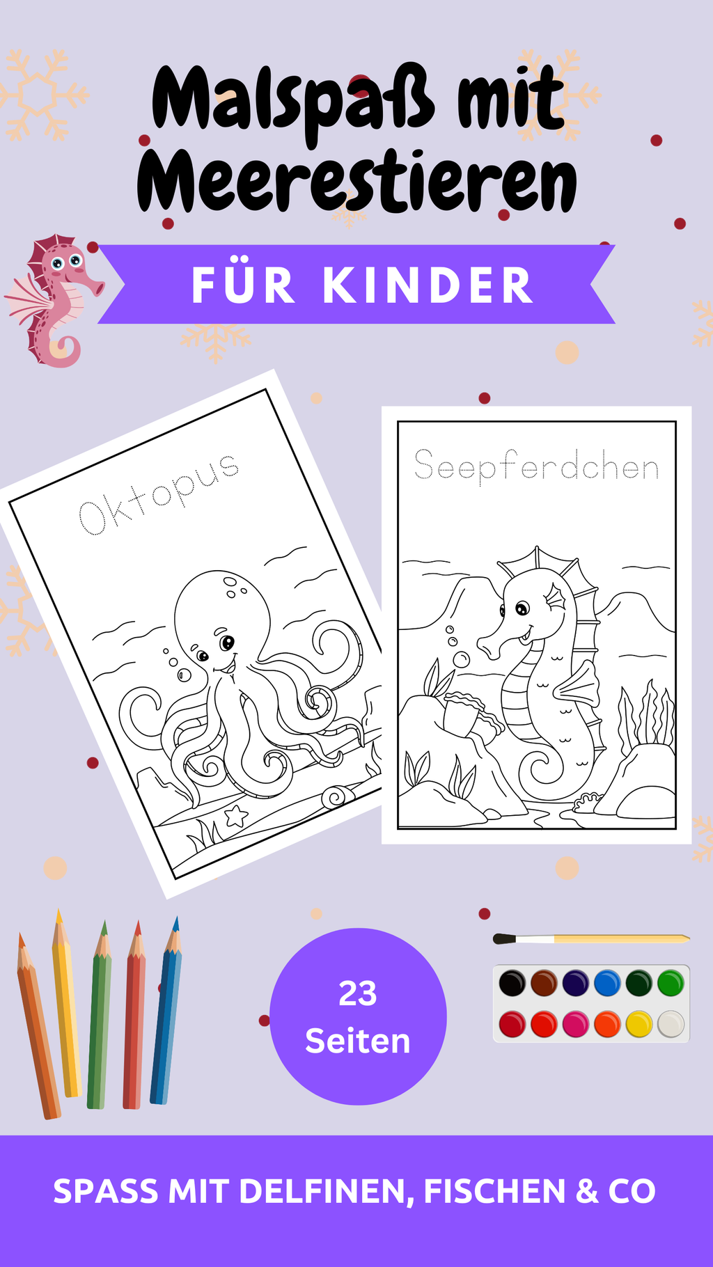23 Seiten Unterwassermagie für Vorschulkinder – Sofort-Download