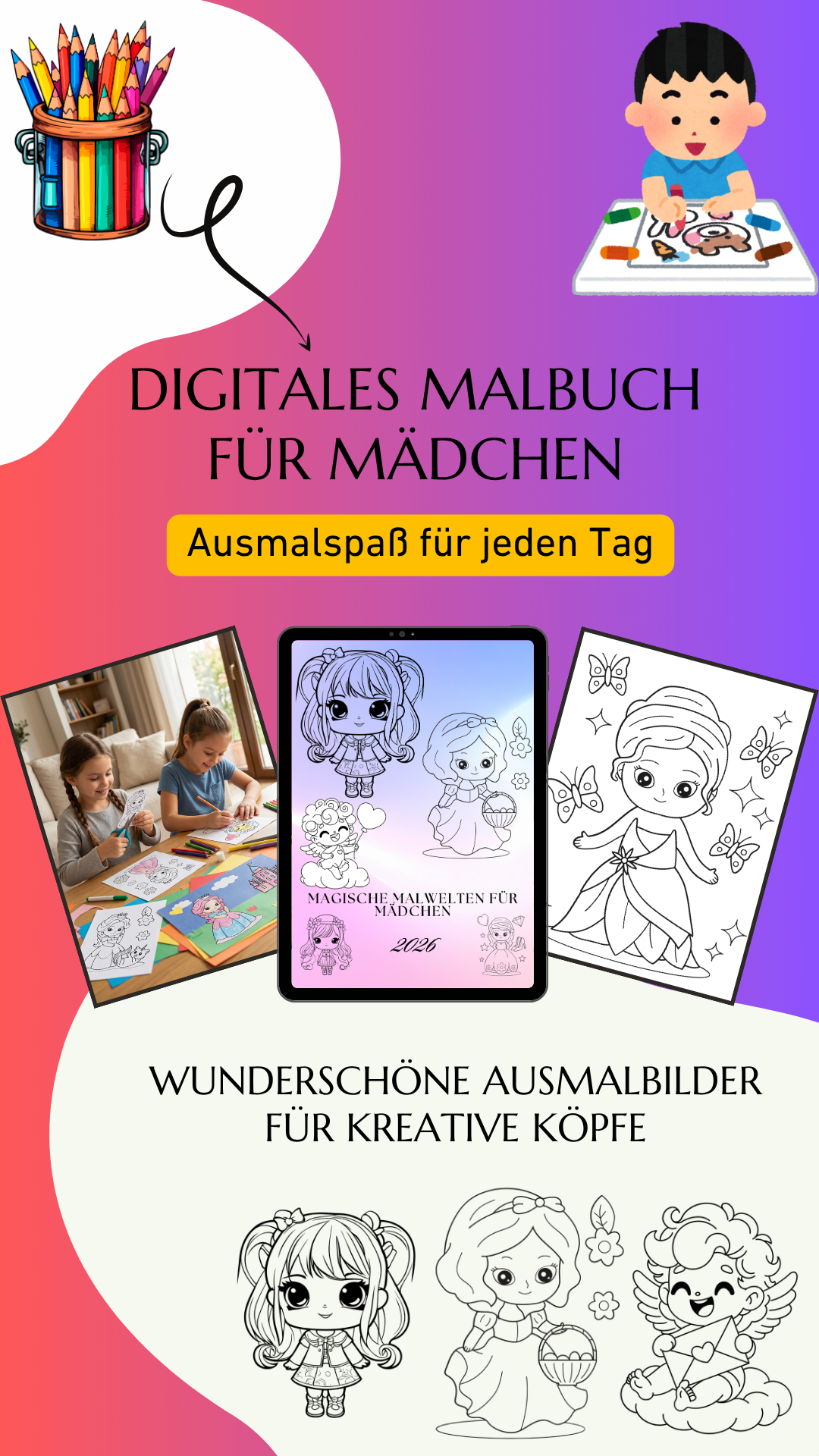 Magische Malwelten für Mädchen