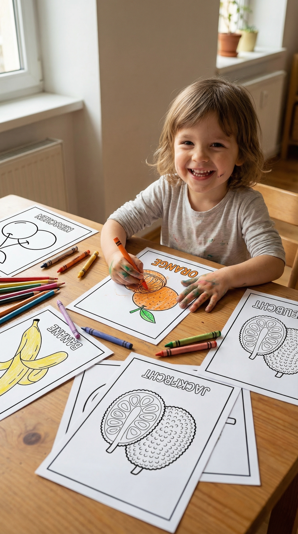Süßes Obst-Malbuch für kleine Künstler – 22 Seiten PDF