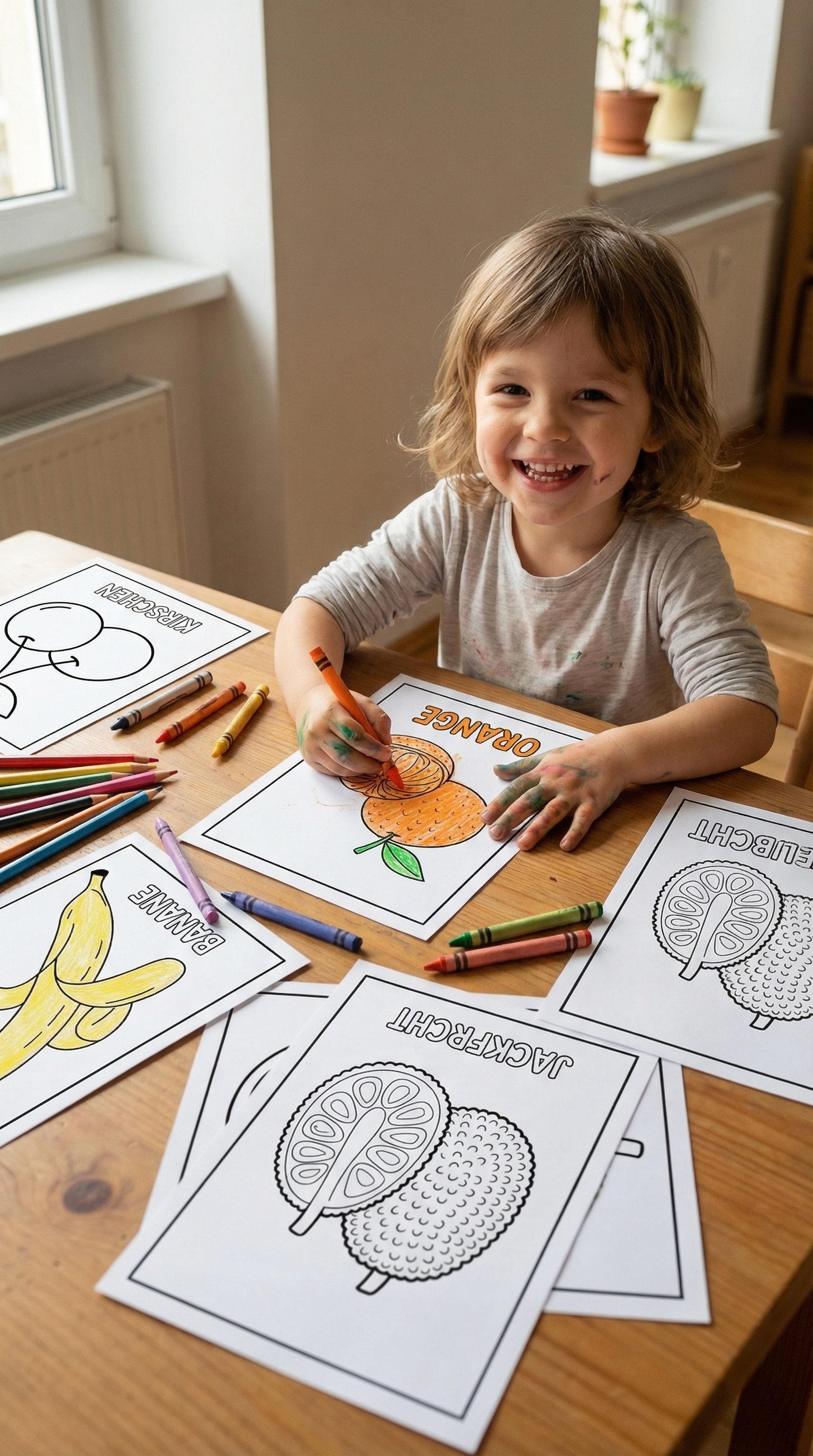 Süßes Obst-Malbuch für kleine Künstler – 22 Seiten PDF