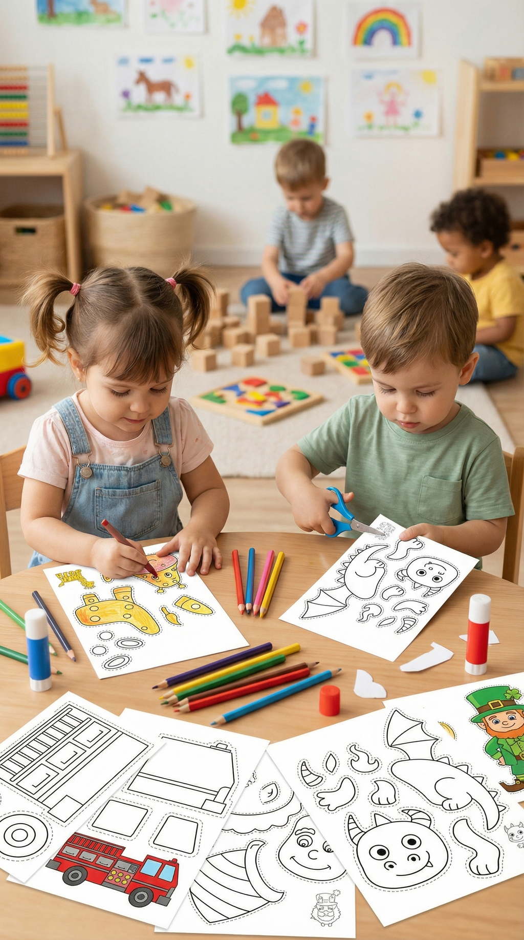 Spielerisch lernen: Mal-, Rate- & Puzzle-Buch für Kinder ab 3